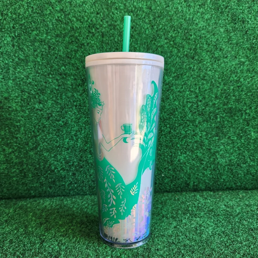 Starbucks Mermaid Tumbler Cup Holiday 2022 Pearl Iridescent